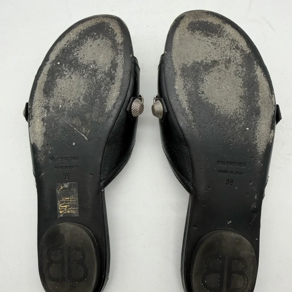 Balenciaga Cagole Open-Toe Slippers Size 39